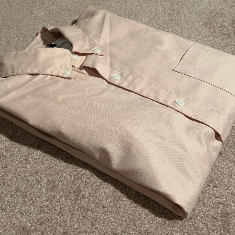 Mens Topman Pink Denim Like Shirt